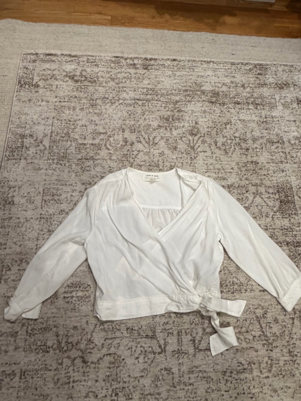 Anthropologie White Wrap Blouse with Tie - Picture 1 of 3